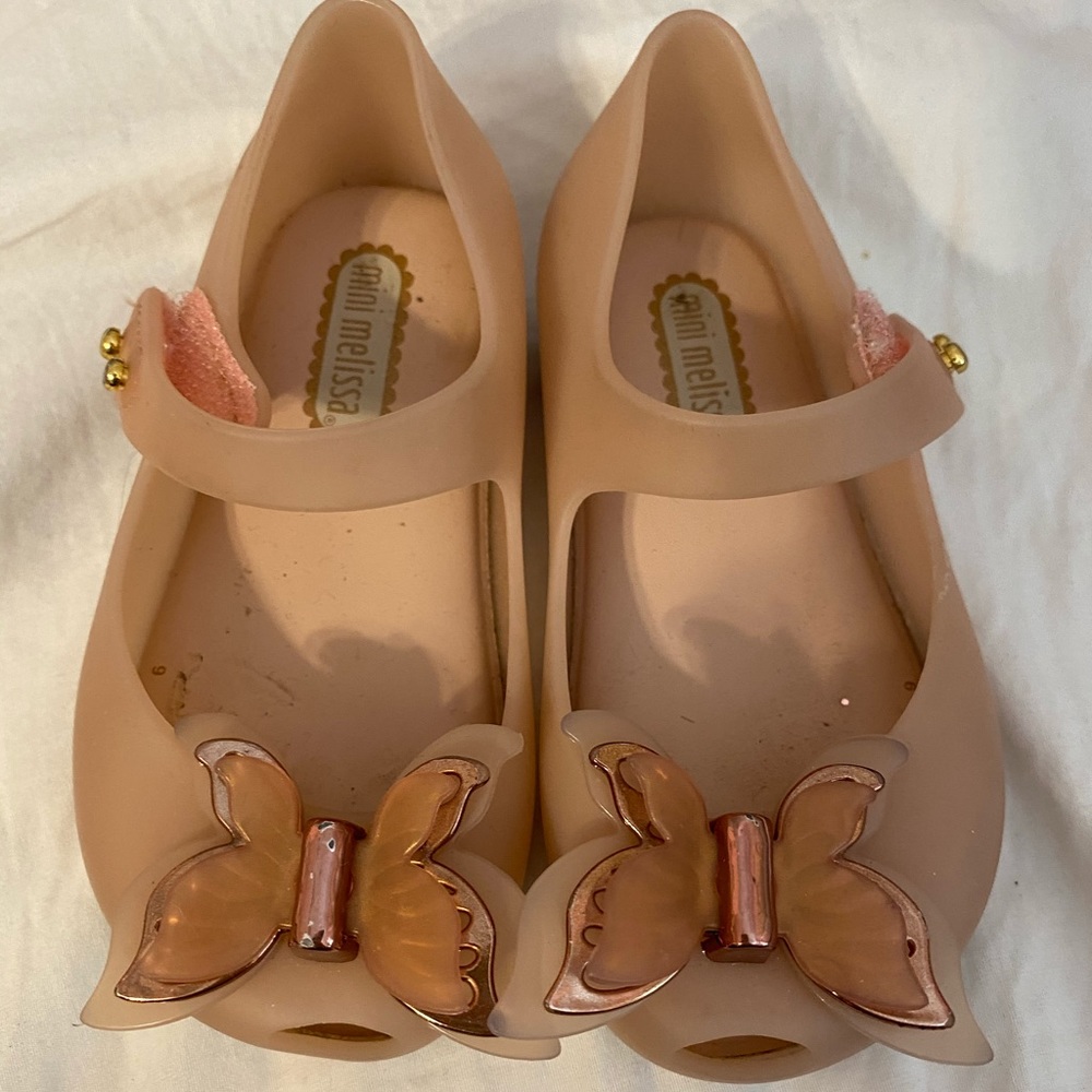 Mini Melissa size 6 butterfly shoes